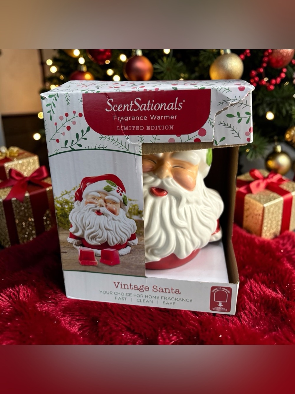 Scentsationals Vintage Santa Fragrance Wax Warmer Electric Full Size Melts